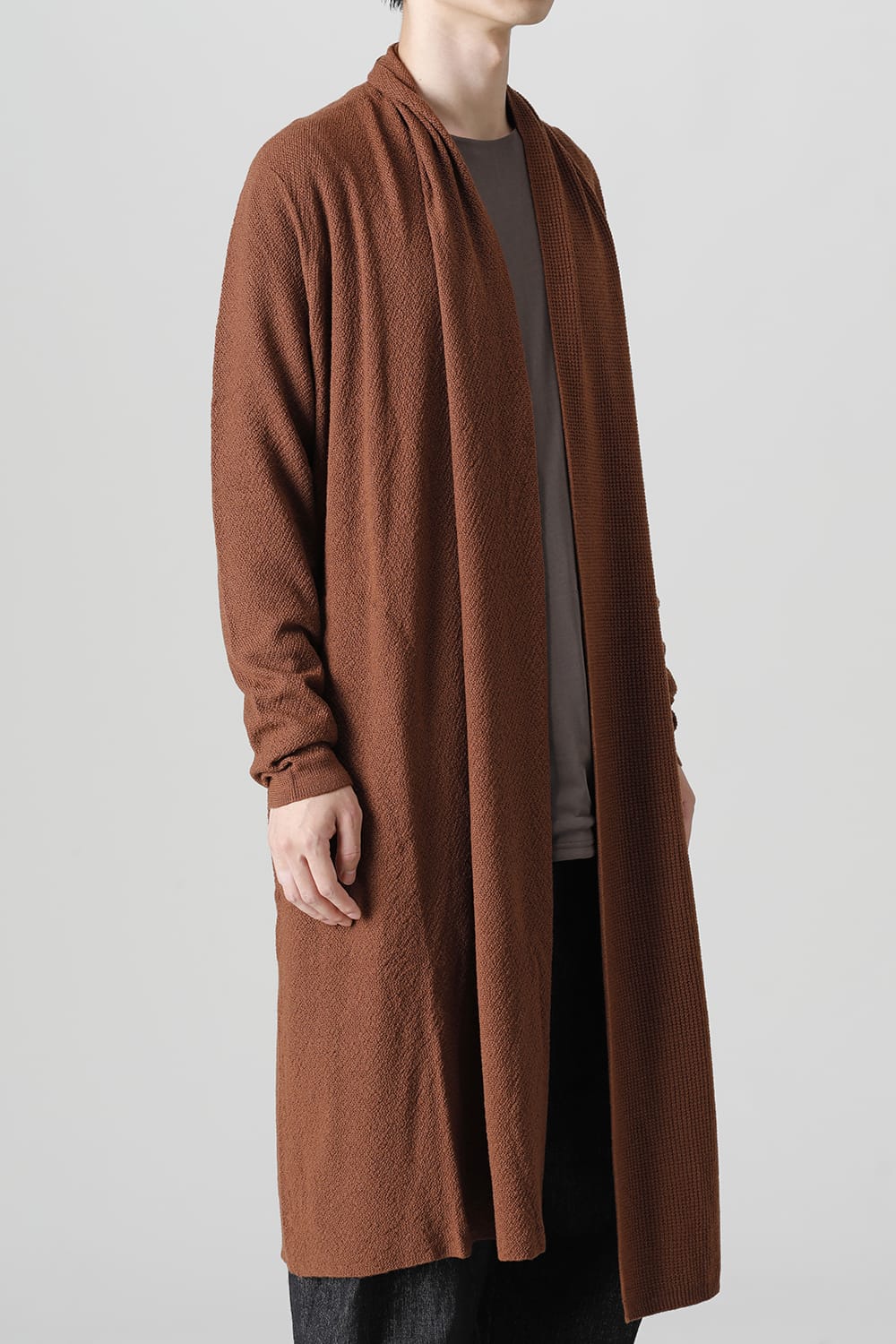 Long cardigan merino wool Camel