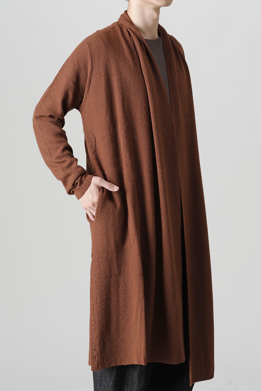 Long cardigan merino wool Camel