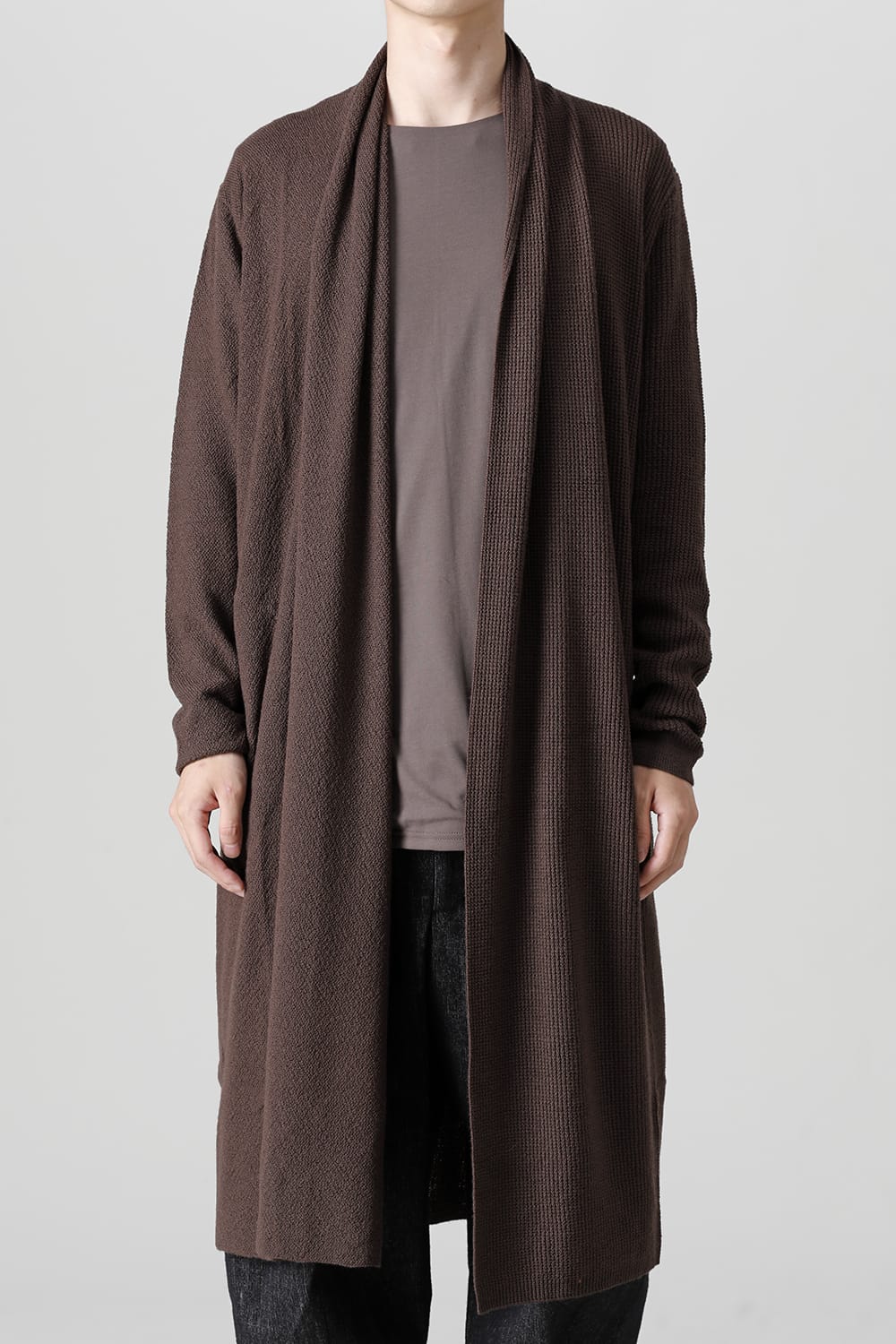 Long cardigan merino wool Chocolate