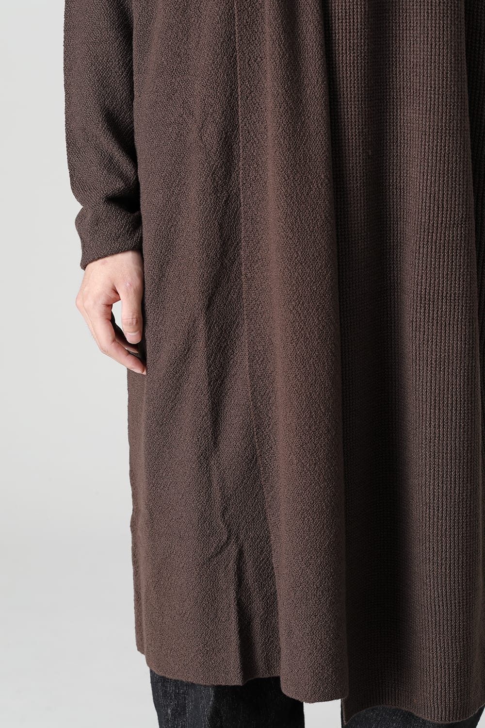Long cardigan merino wool Chocolate