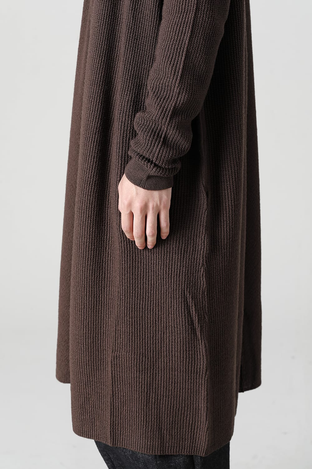 Long cardigan merino wool Chocolate