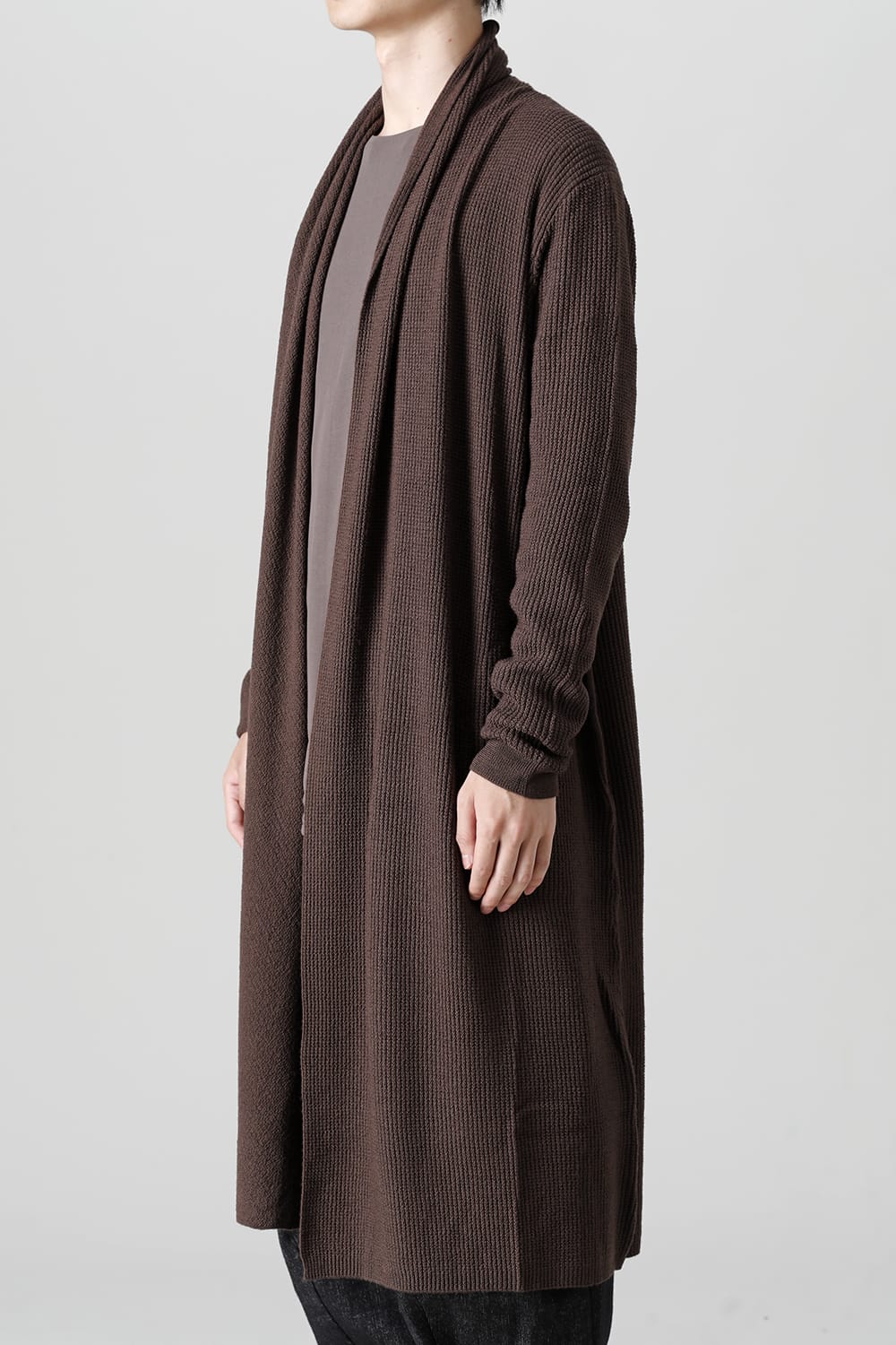 Long cardigan merino wool Chocolate