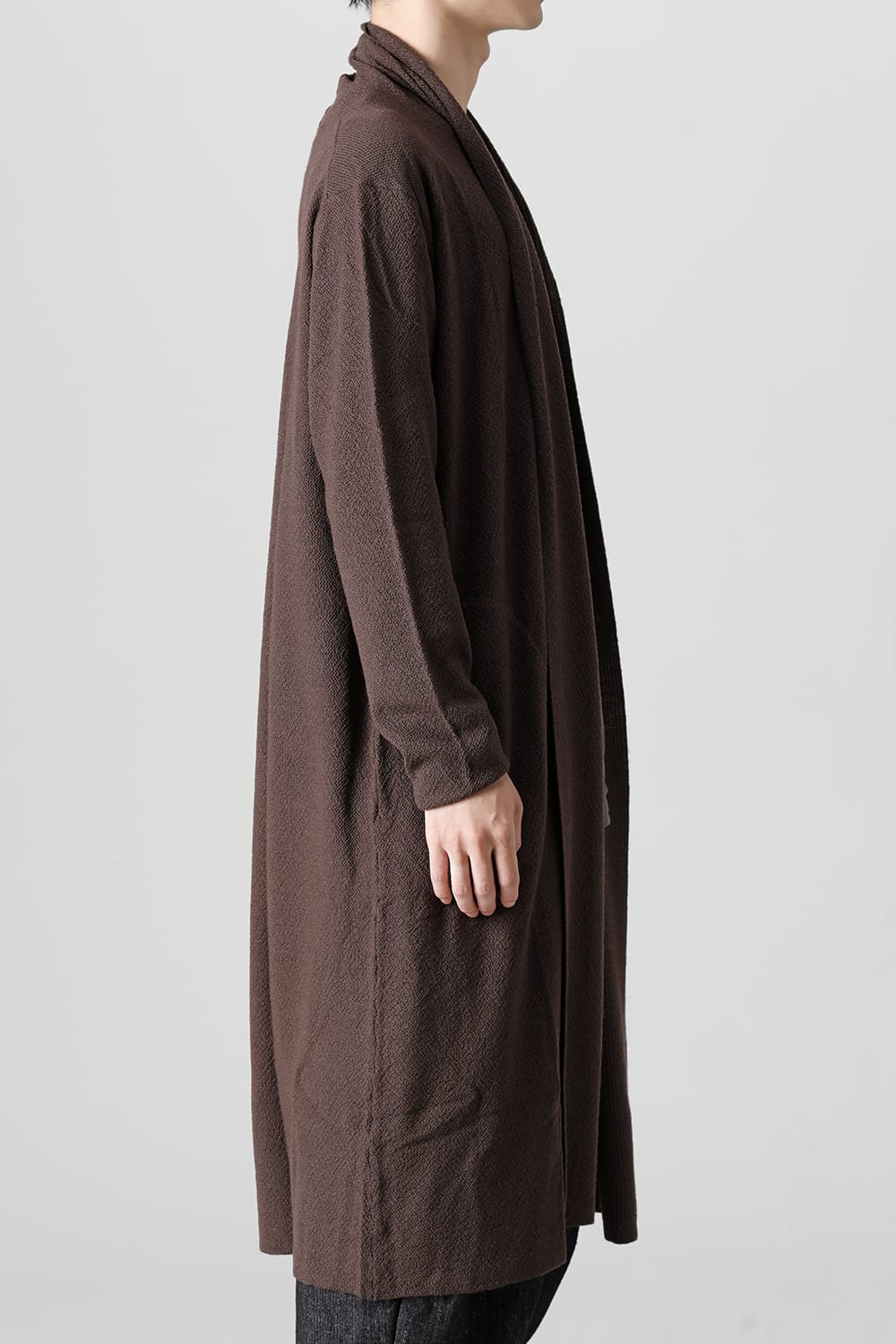 Long cardigan merino wool Chocolate