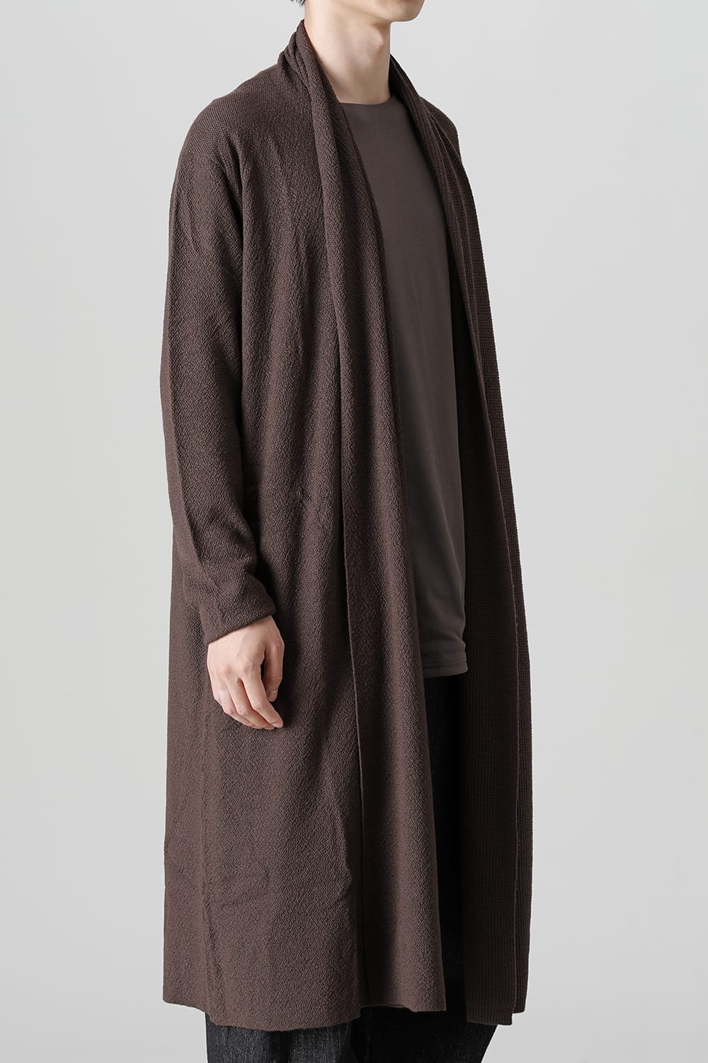 Long cardigan merino wool Chocolate