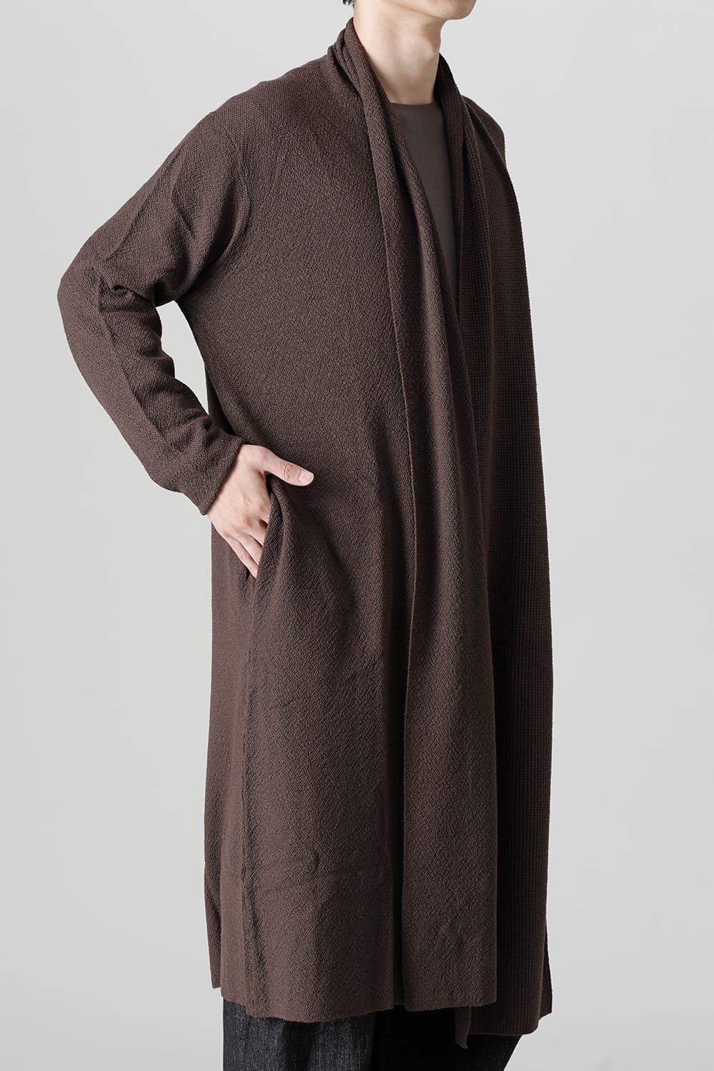 Long cardigan merino wool Chocolate