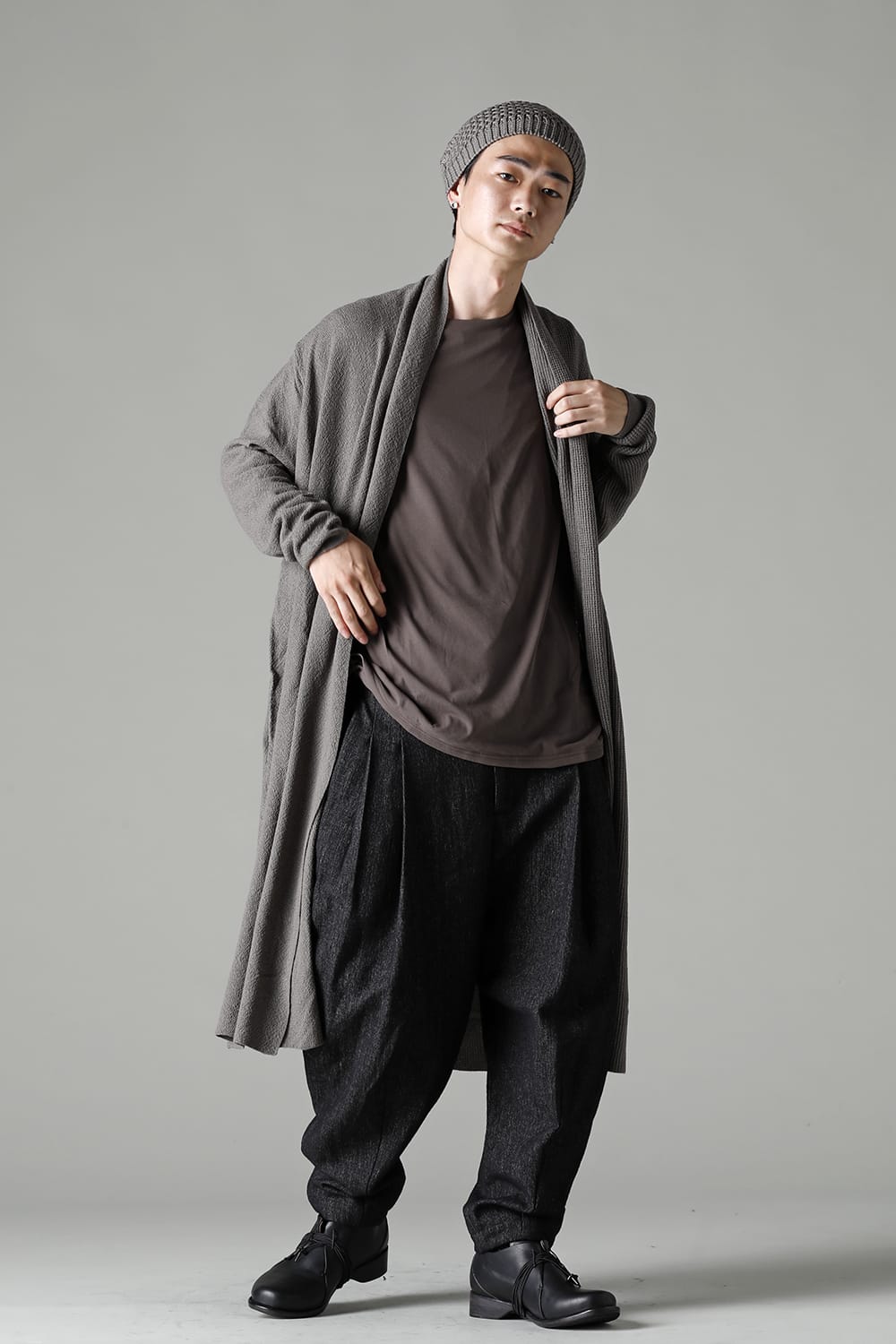Long cardigan merino wool Gray