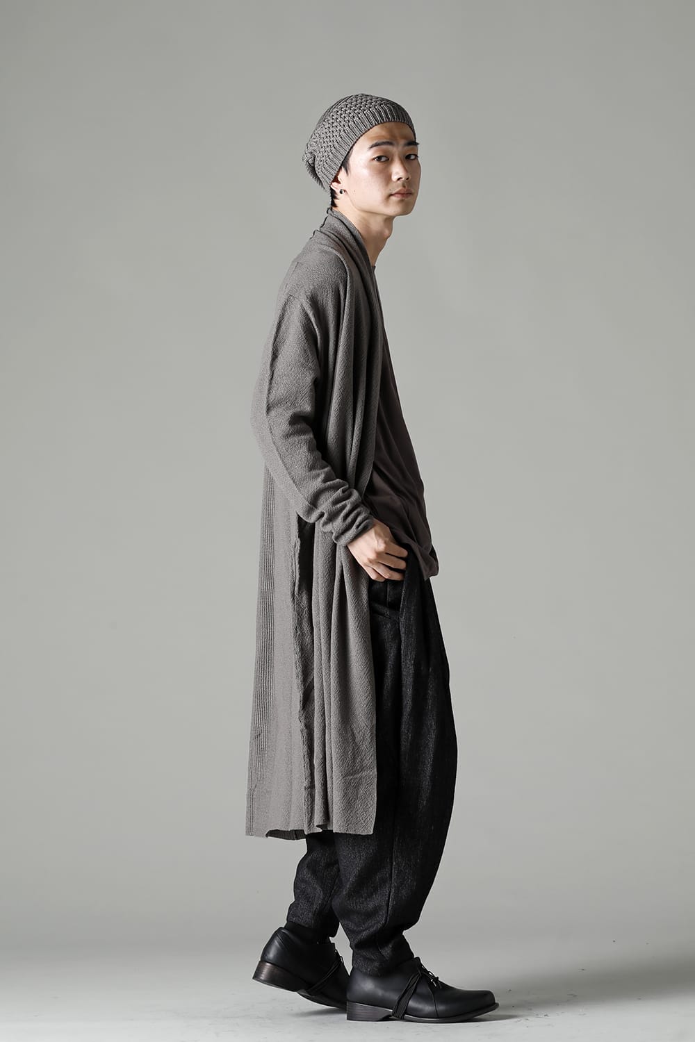 Long cardigan merino wool Gray