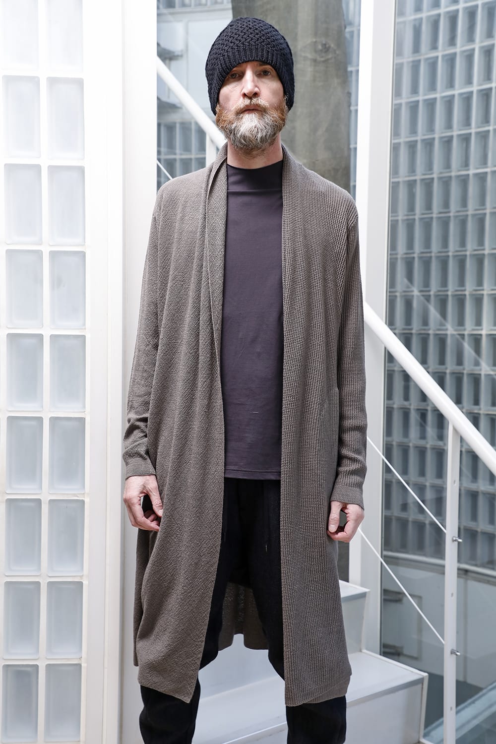Long cardigan merino wool Gray