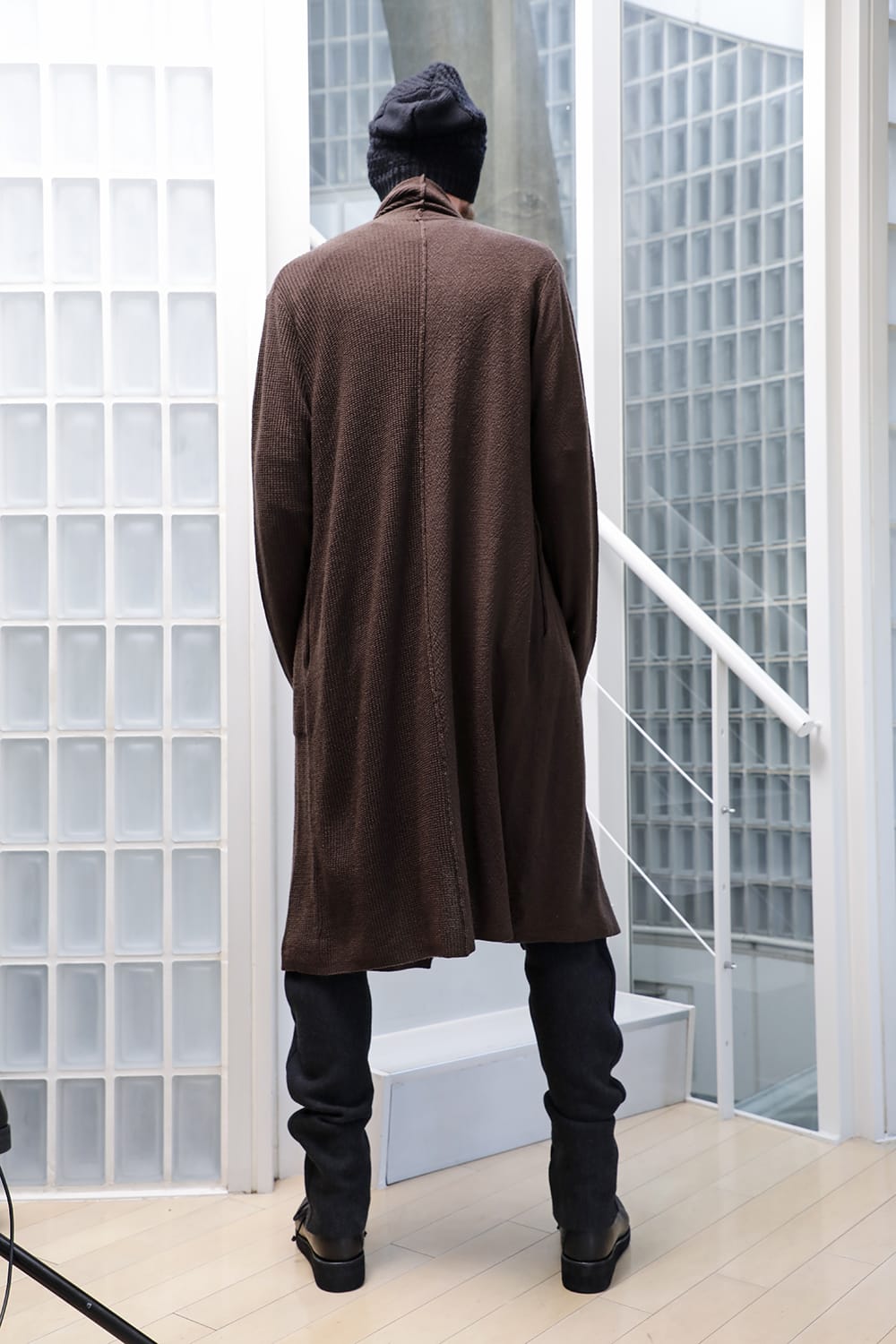 Long cardigan merino wool Chocolate