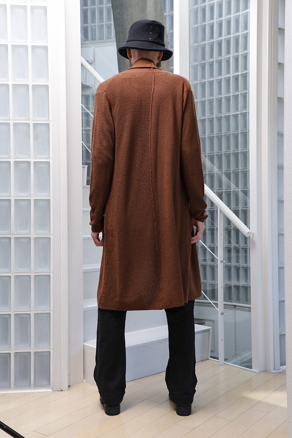 Long cardigan merino wool Camel