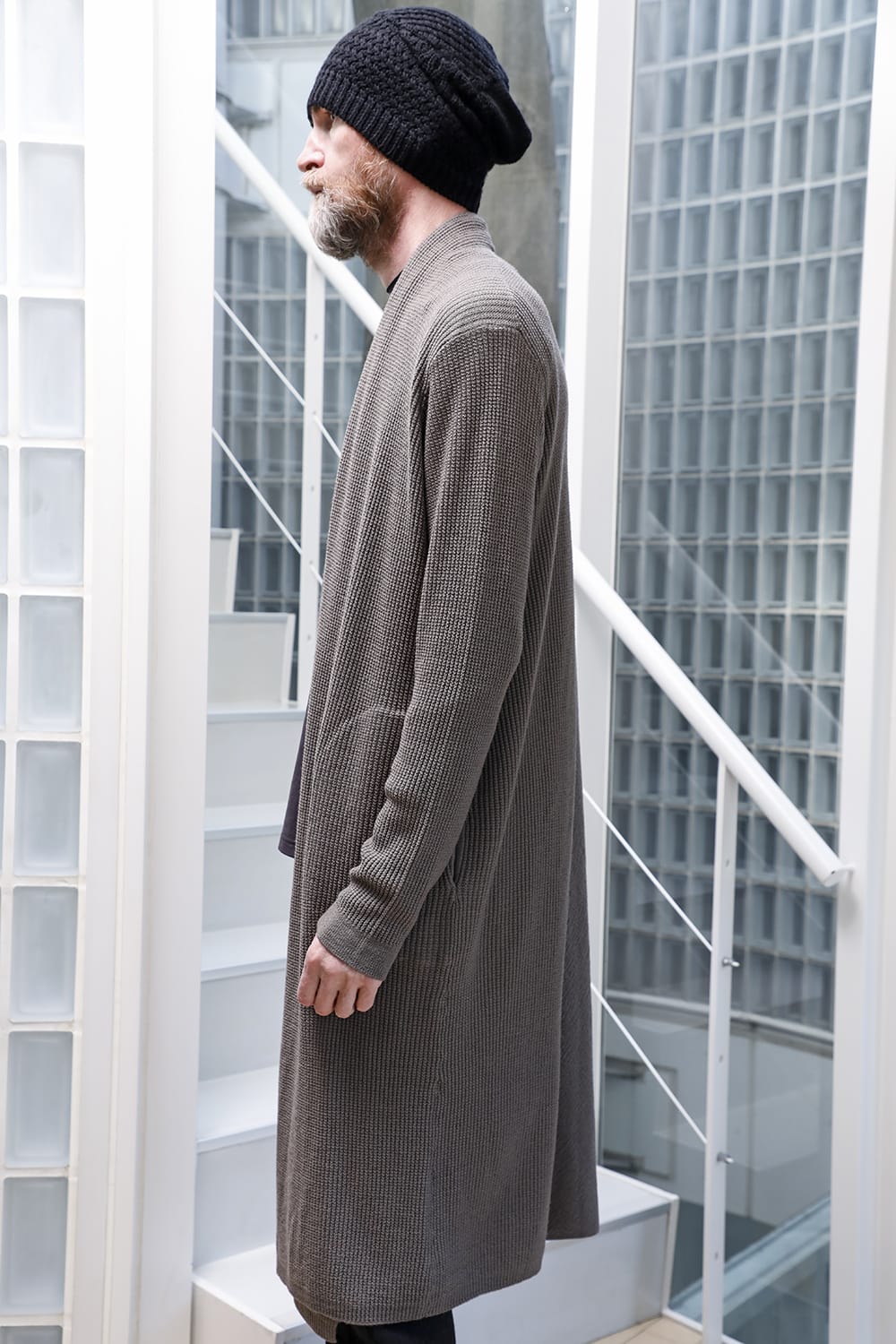 Long cardigan merino wool Gray