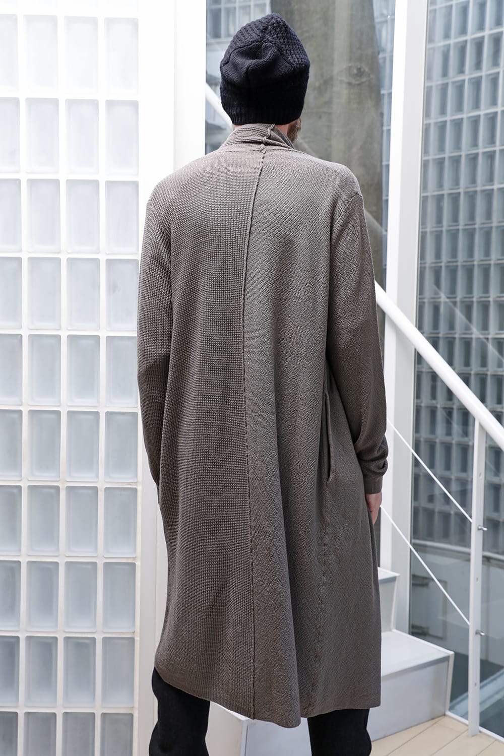 Long cardigan merino wool Gray