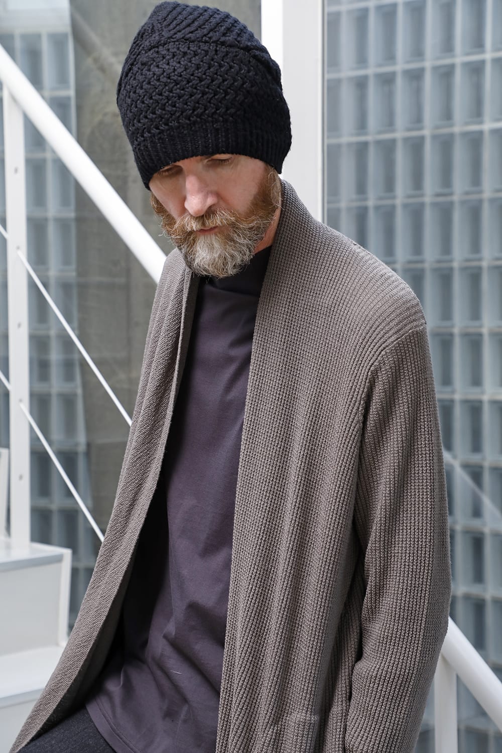 Long cardigan merino wool Gray