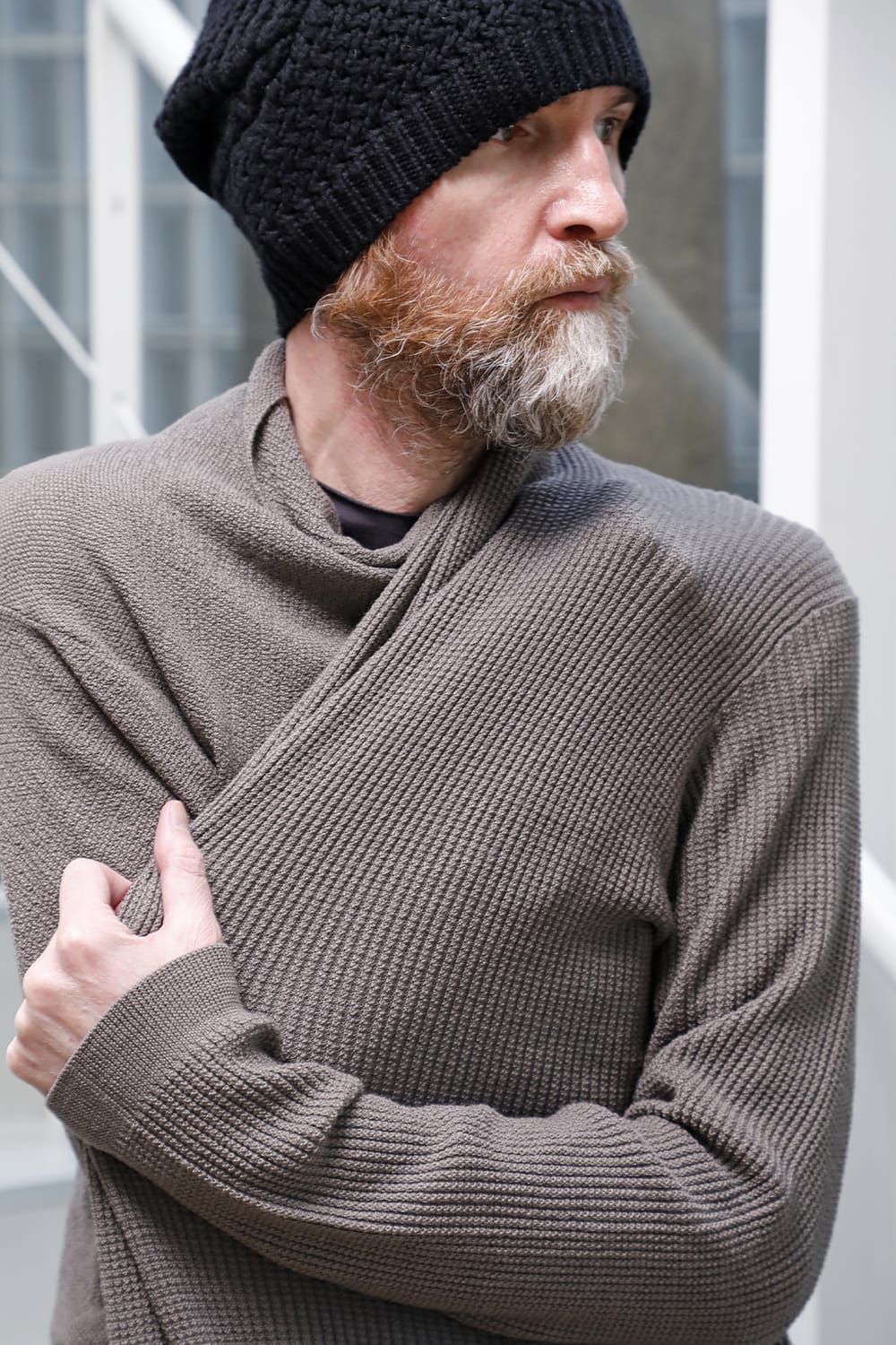 Long cardigan merino wool Gray