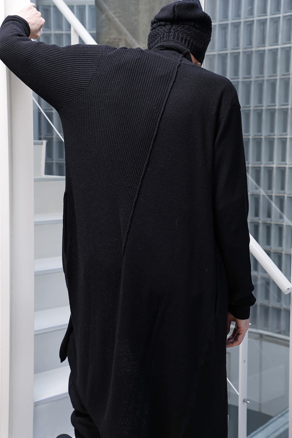 Long cardigan merino wool Black