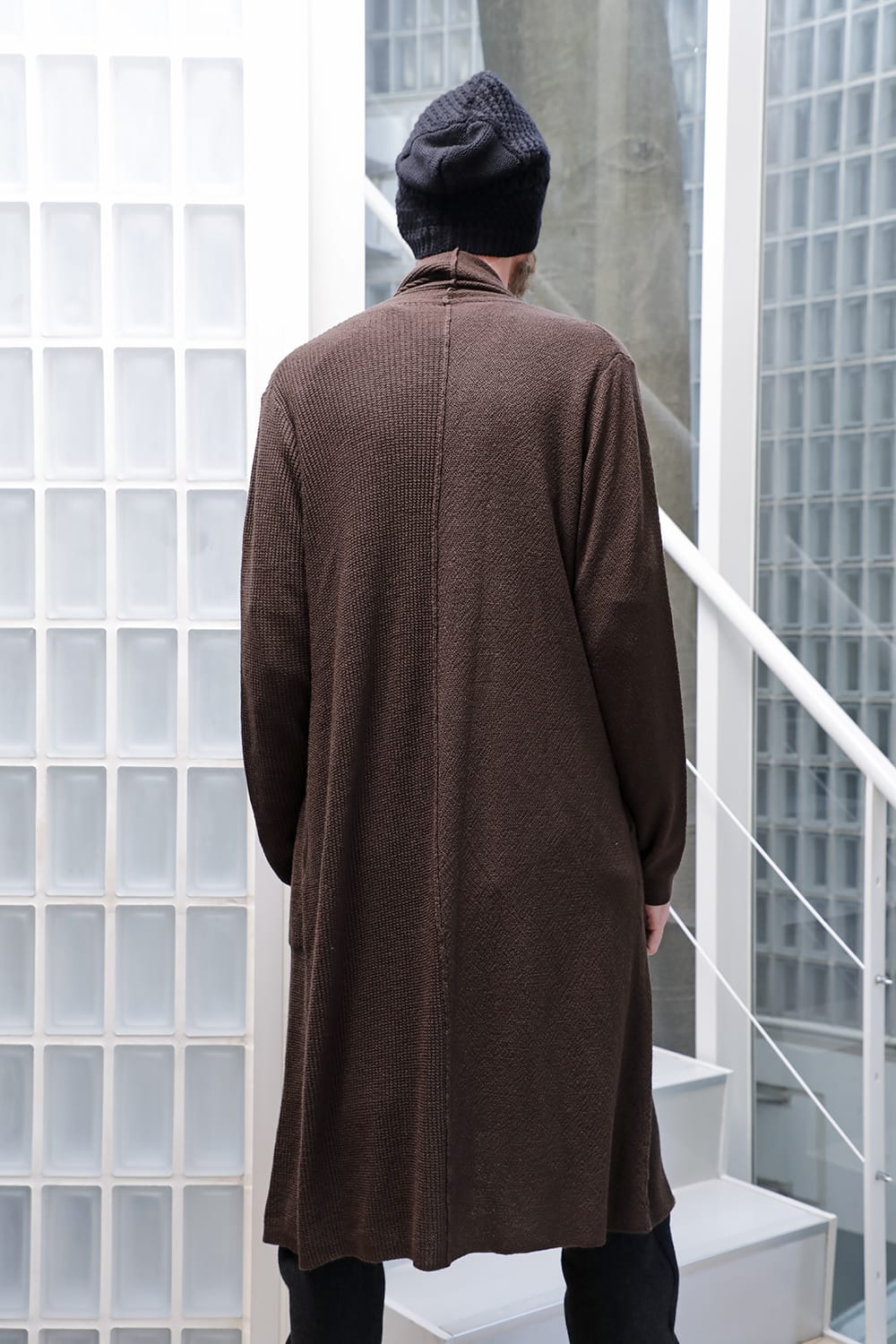 Long cardigan merino wool Chocolate