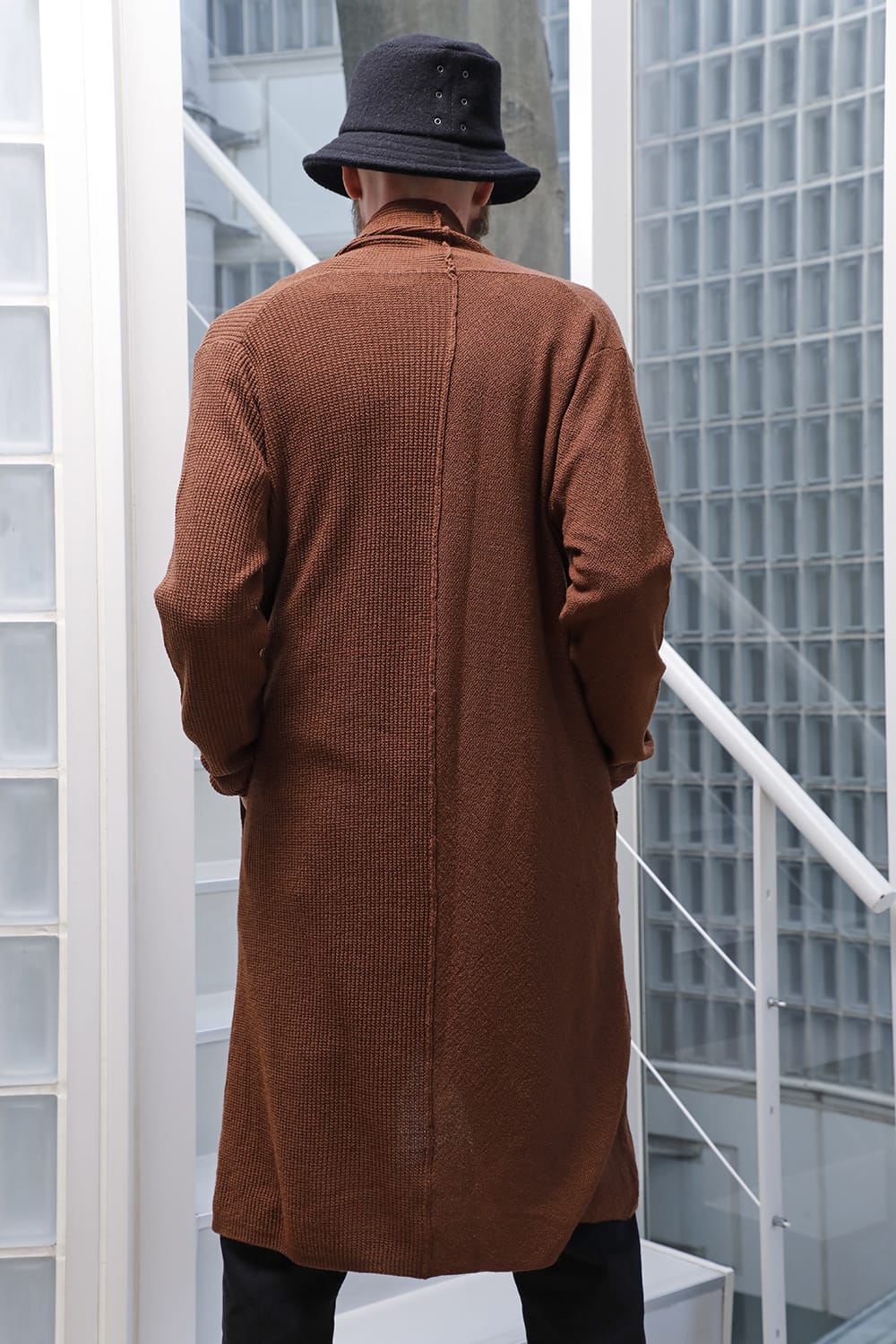 Long cardigan merino wool Camel