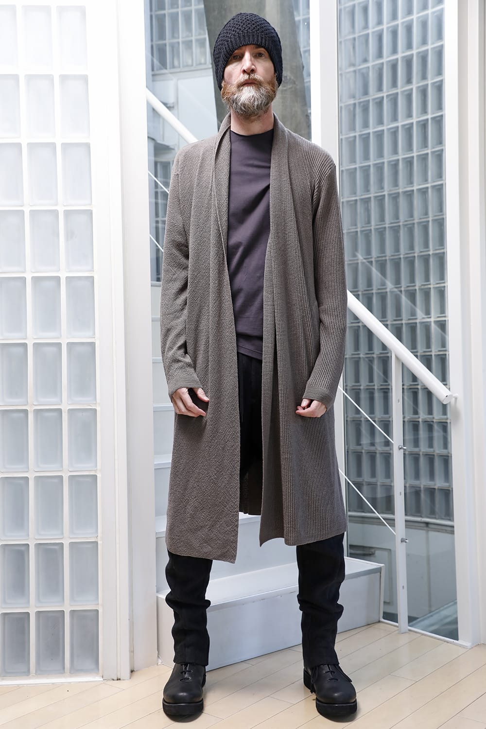 Long cardigan merino wool Gray