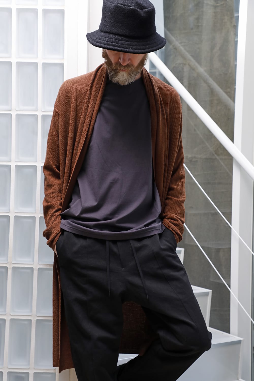 Long cardigan merino wool Camel