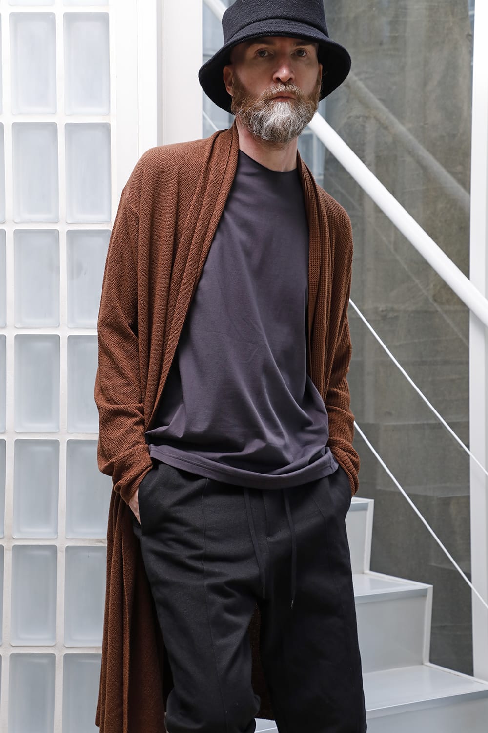 Long cardigan merino wool Camel