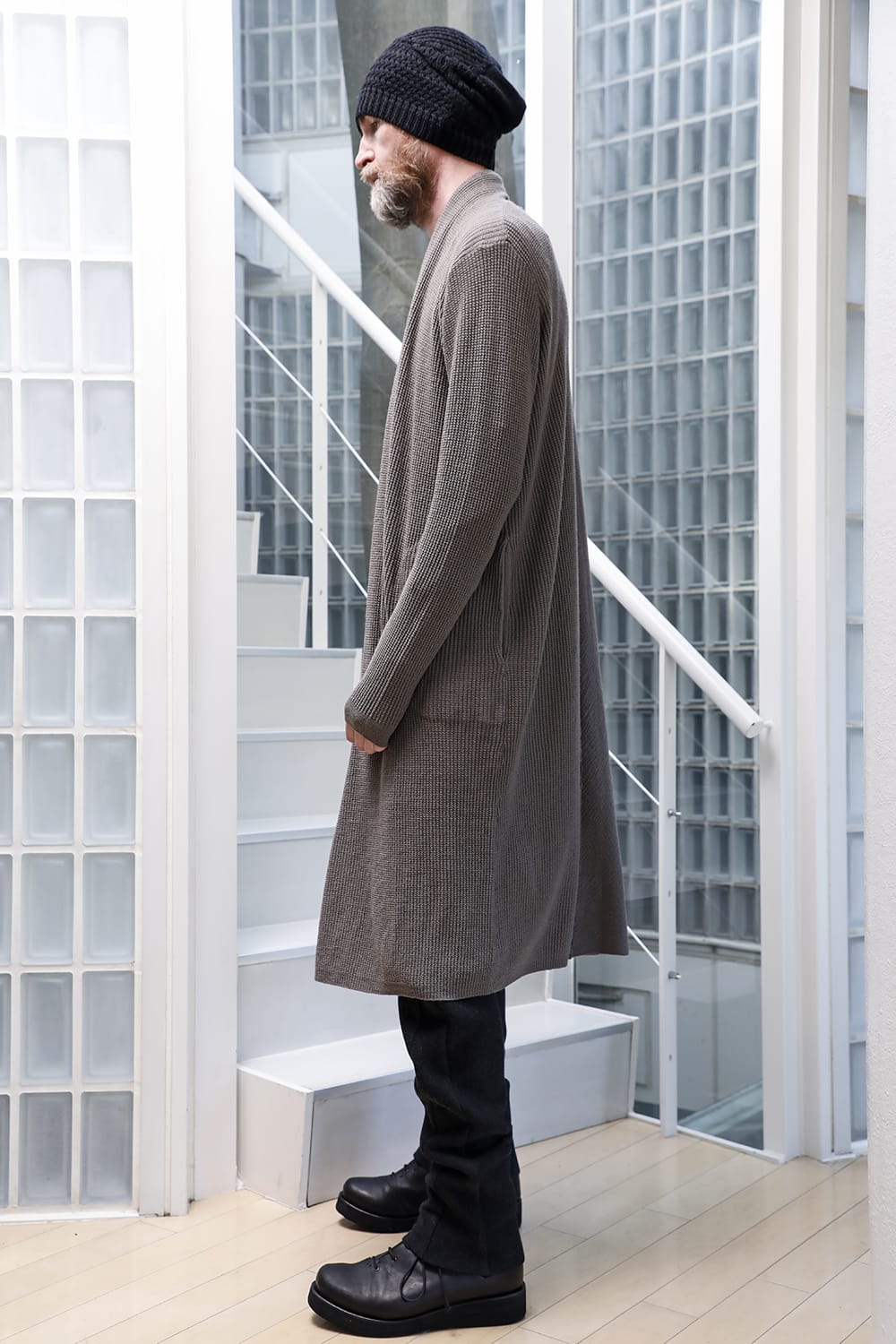 Long cardigan merino wool Gray