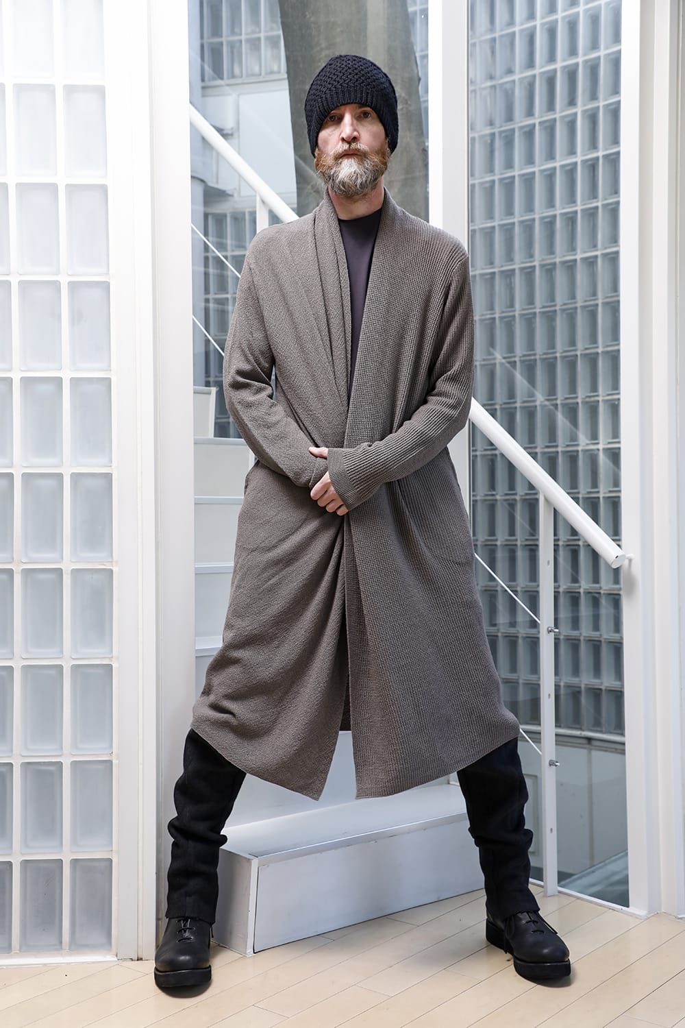 Long cardigan merino wool Gray