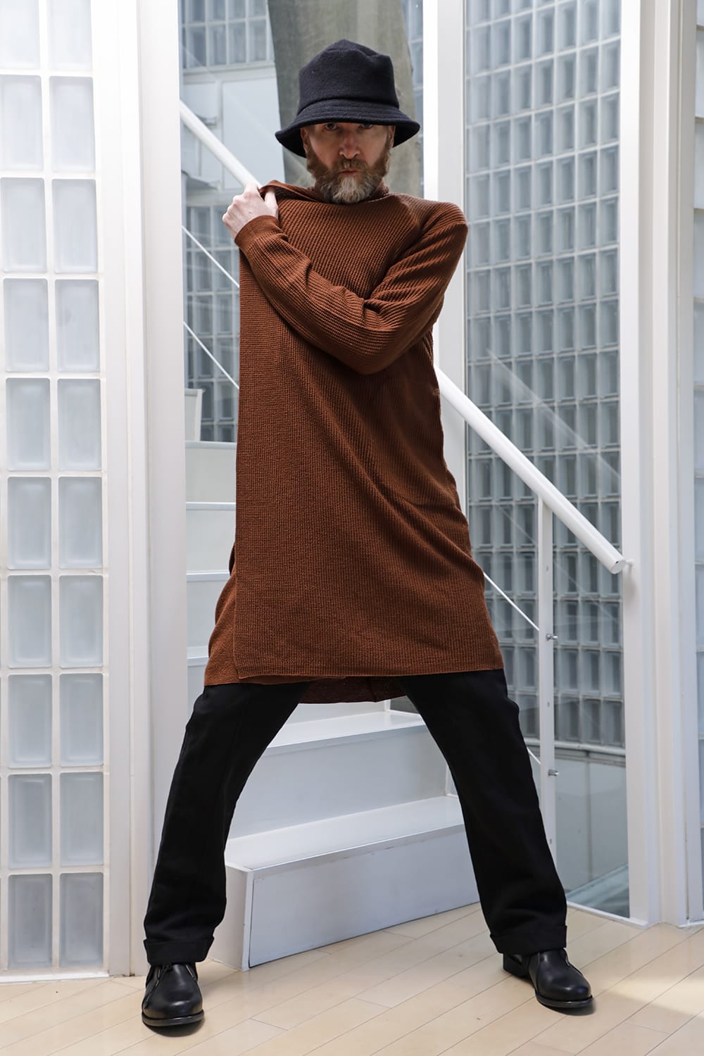 Long cardigan merino wool Camel