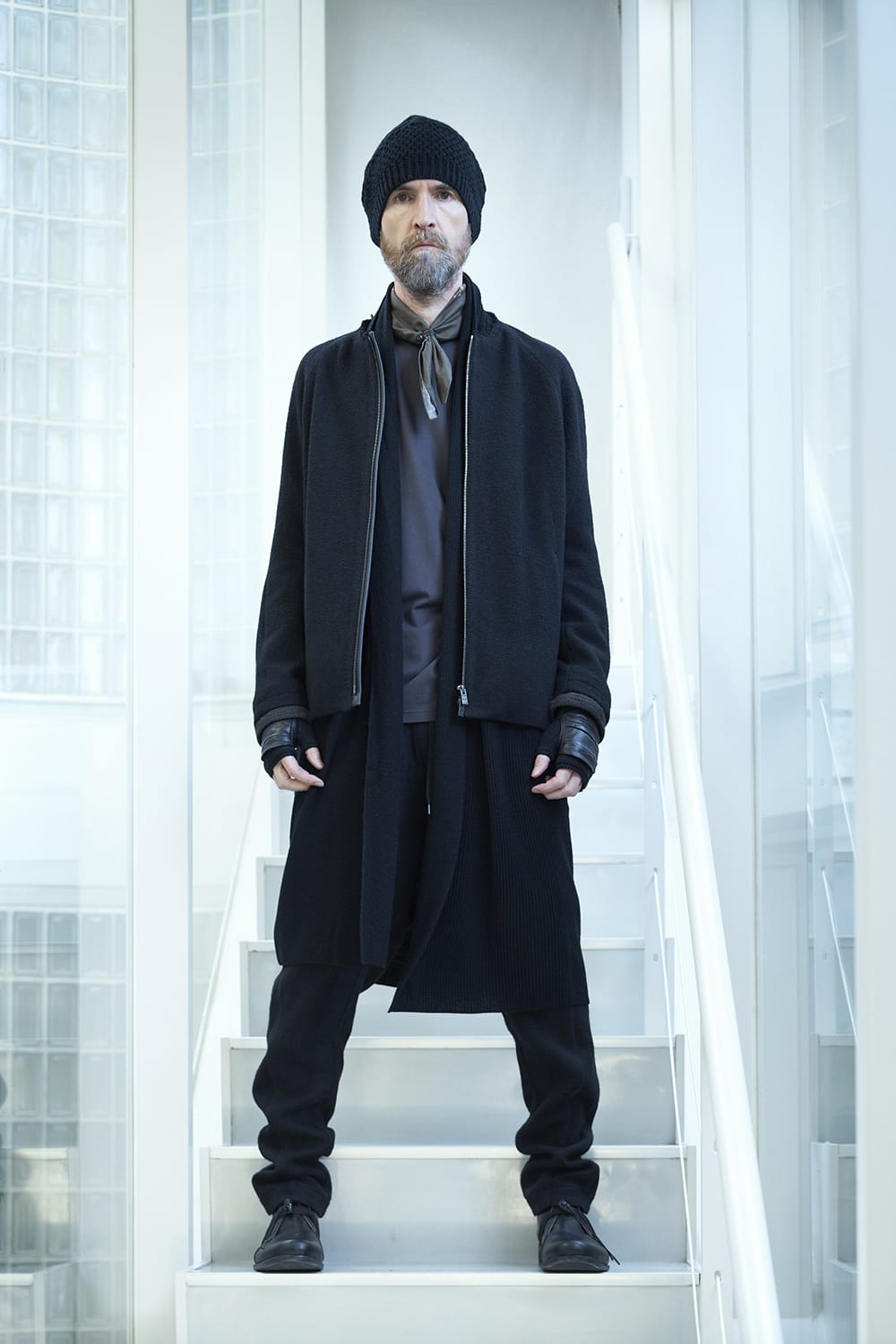 Long cardigan merino wool Black