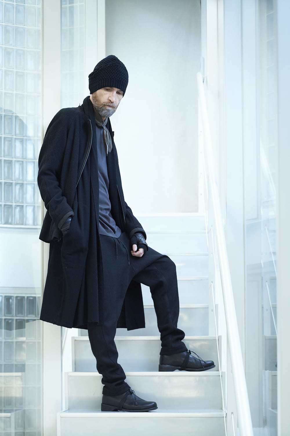 Long cardigan merino wool Black