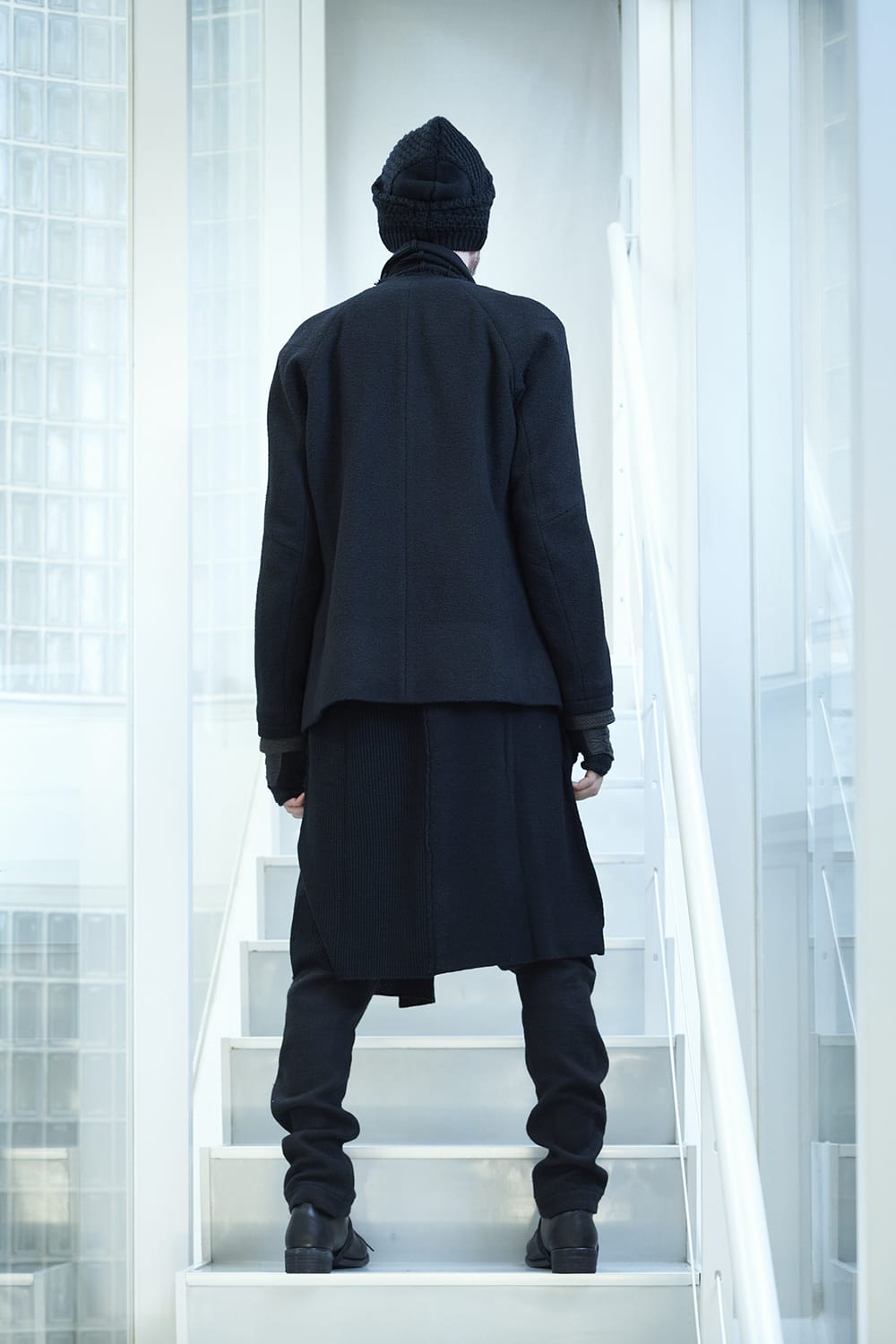 Long cardigan merino wool Black