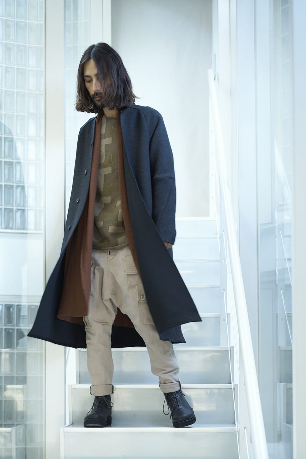 Long cardigan merino wool Camel