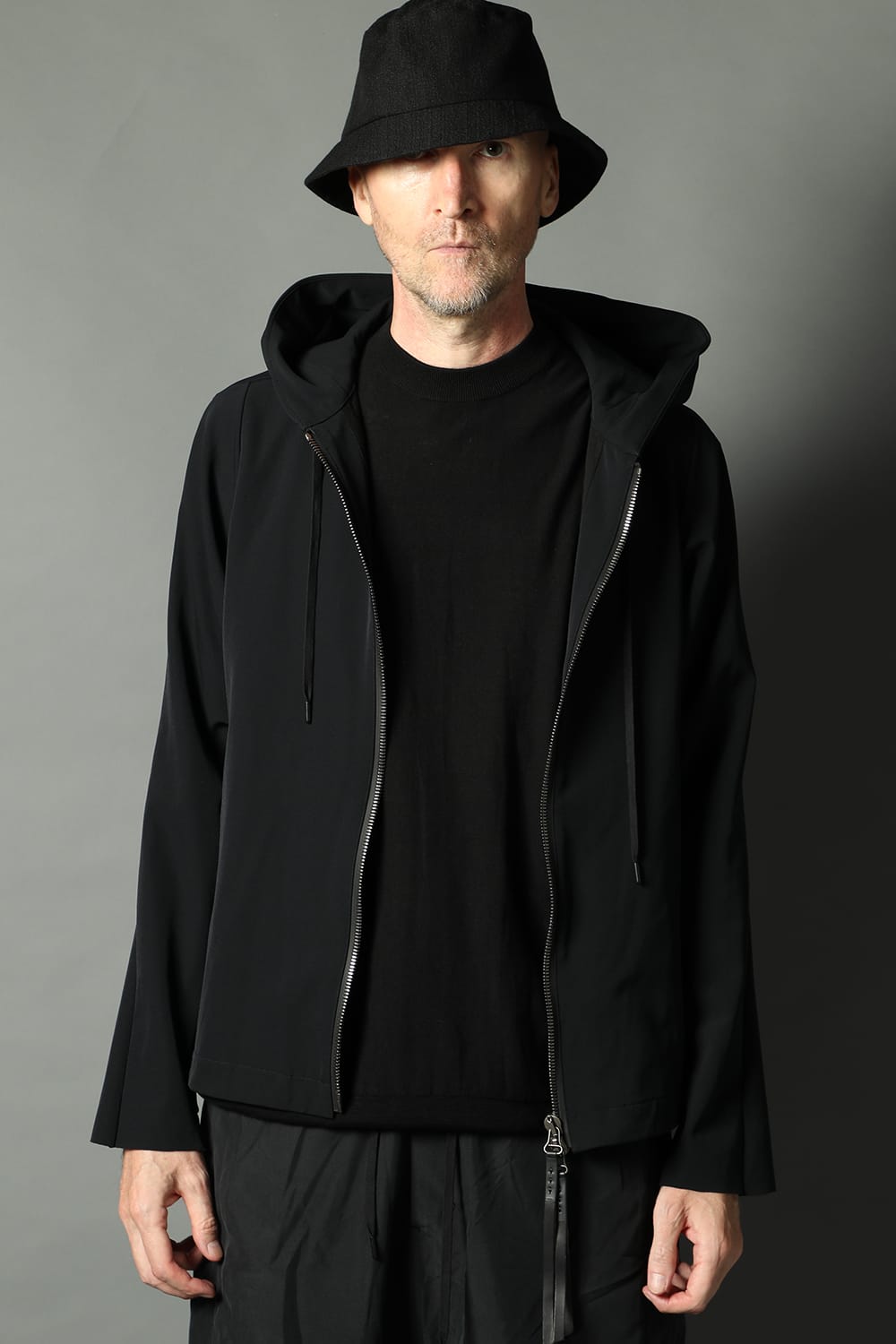 Hooded jacket merino wool jersey bonding