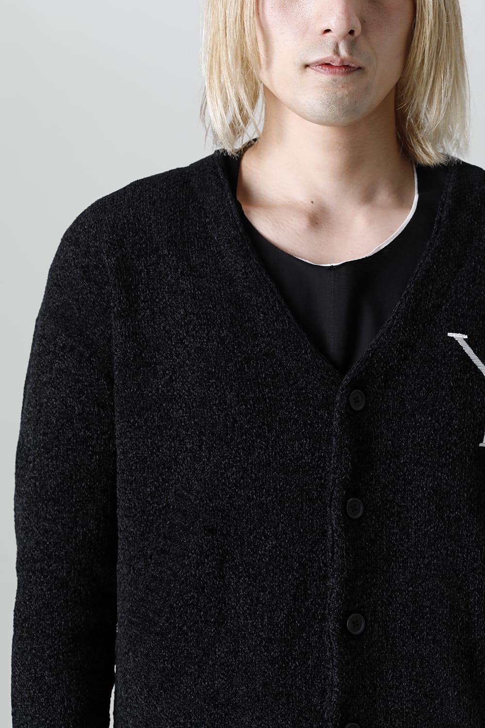 Y Logo Cardigan Black