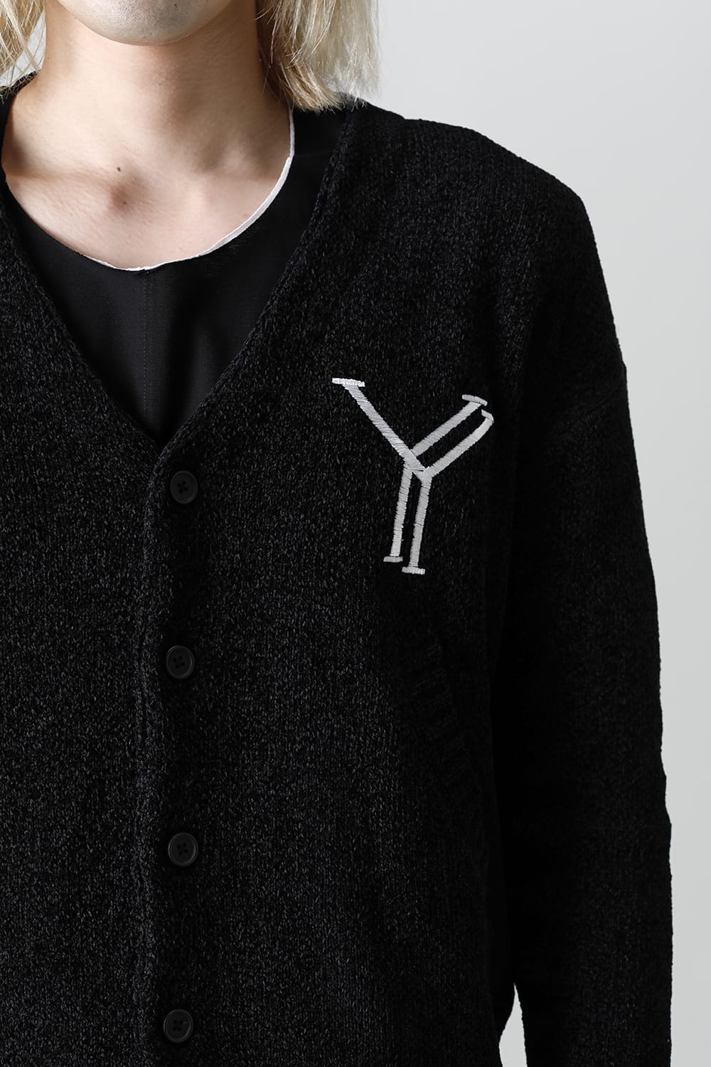 Y Logo Cardigan Black