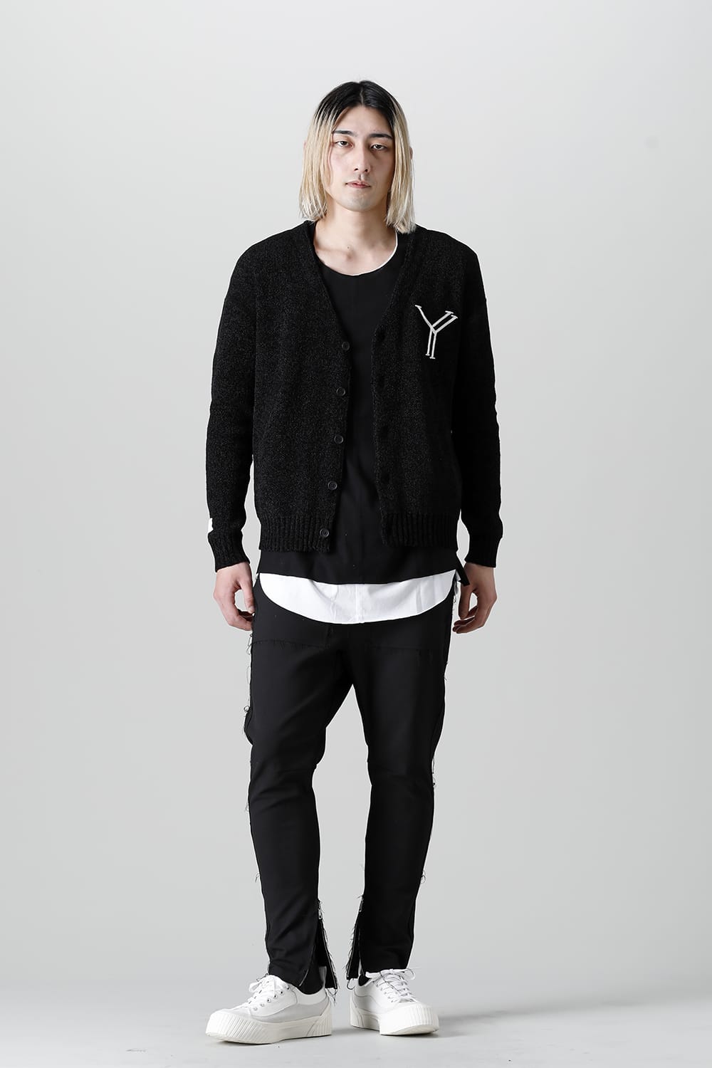 Y Logo Cardigan Black