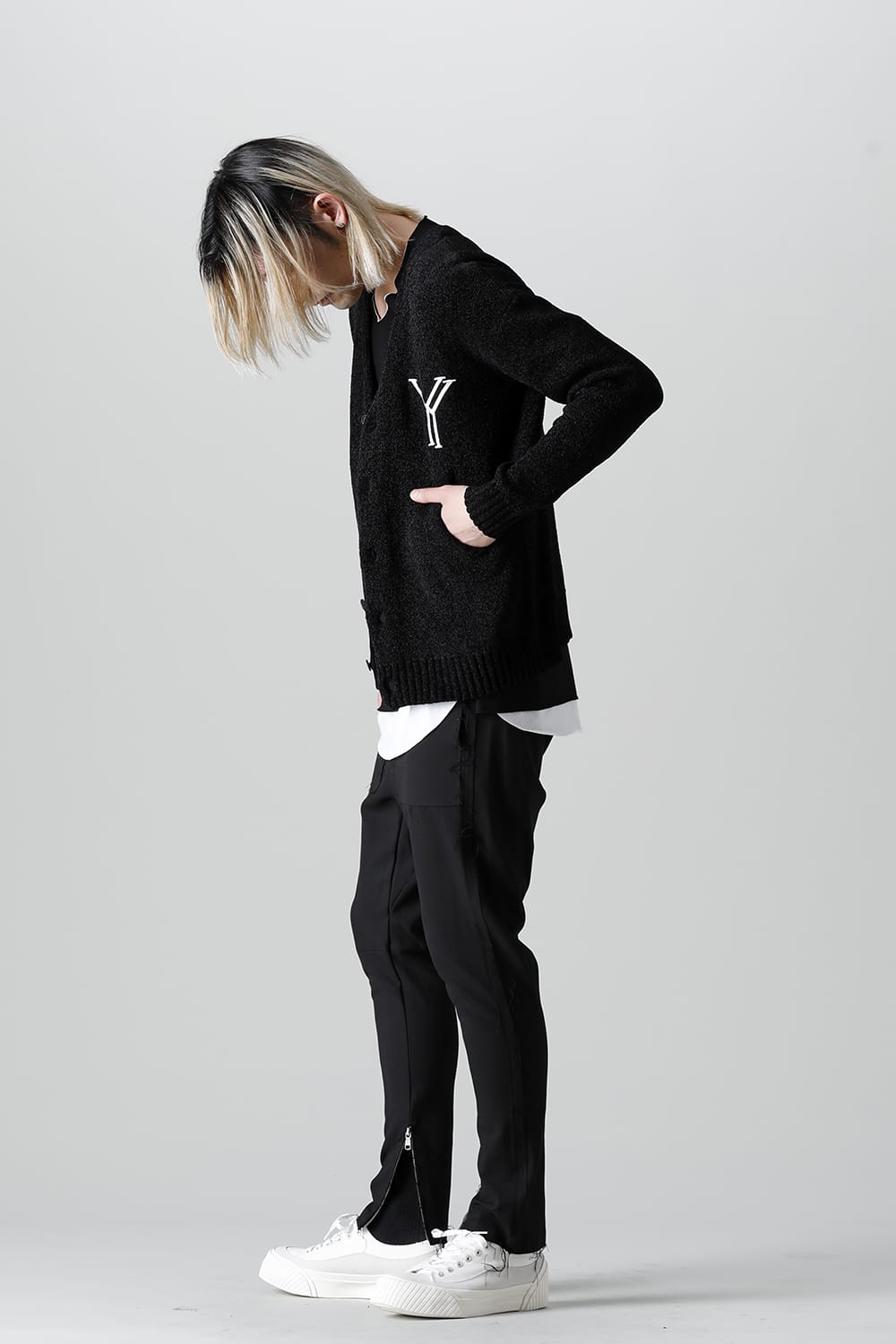 Y Logo Cardigan Black