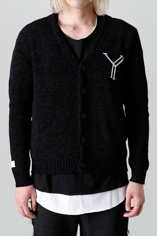 Y Logo Cardigan Black