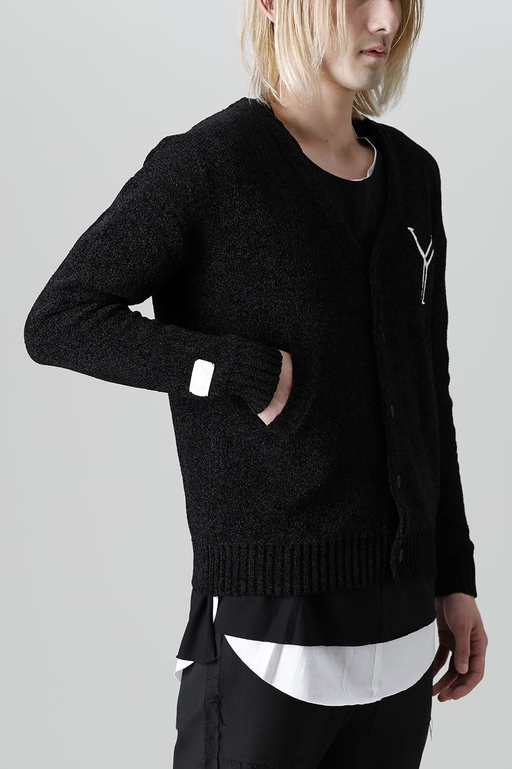 Y Logo Cardigan Black