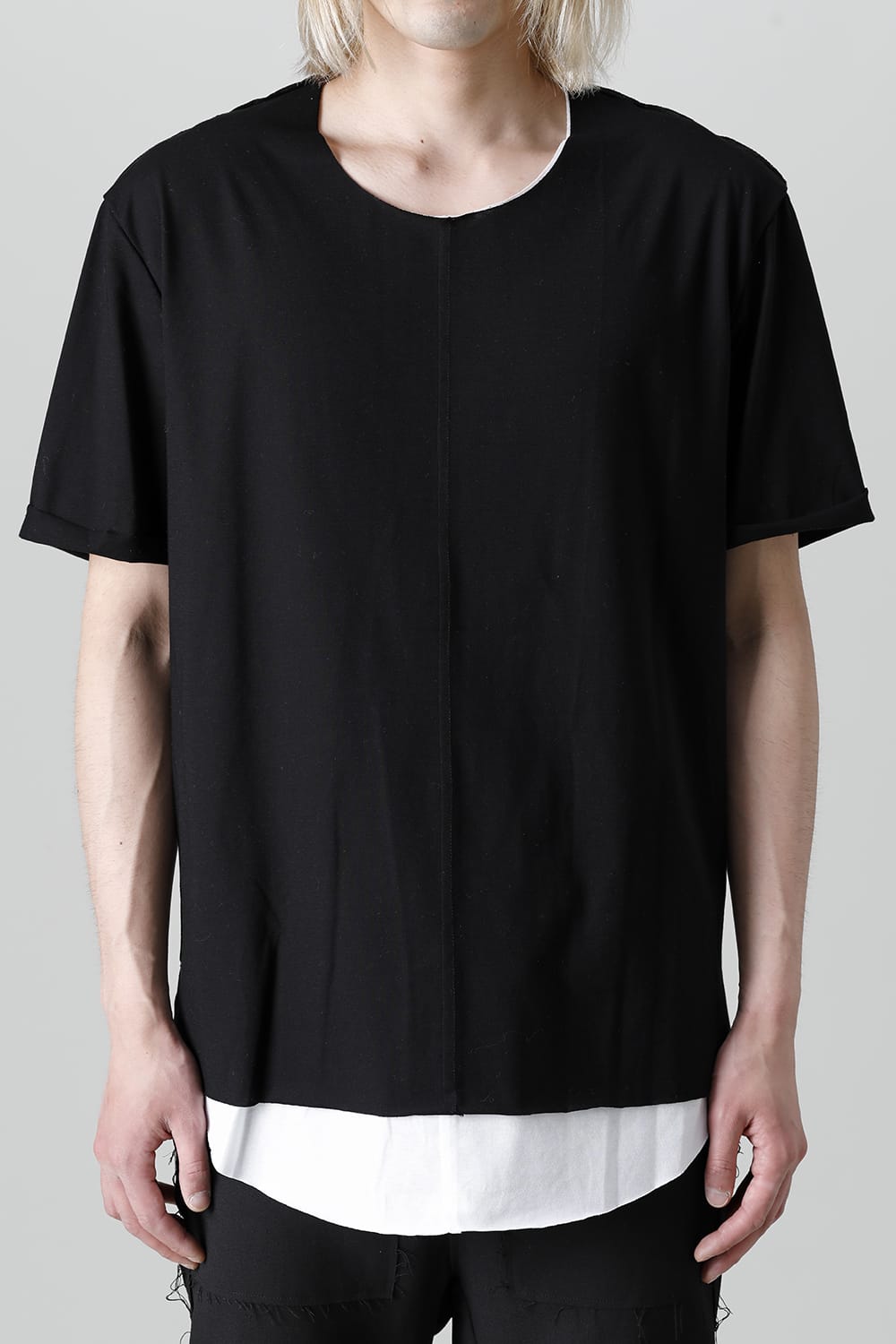 Layered Cutsew 5th(C-Neck Oversize) Black/White