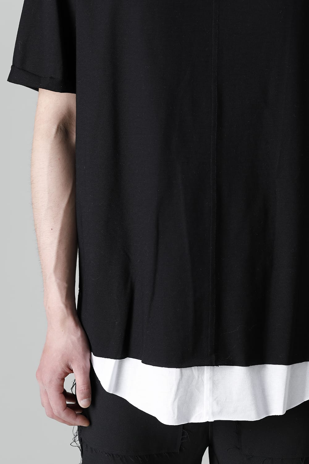 Layered Cutsew 5th(C-Neck Oversize) Black/White