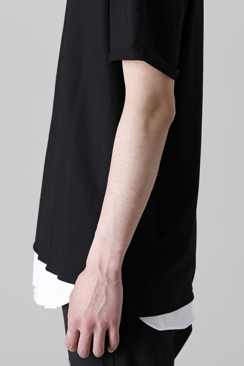 Layered Cutsew 5th(C-Neck Oversize) Black/White