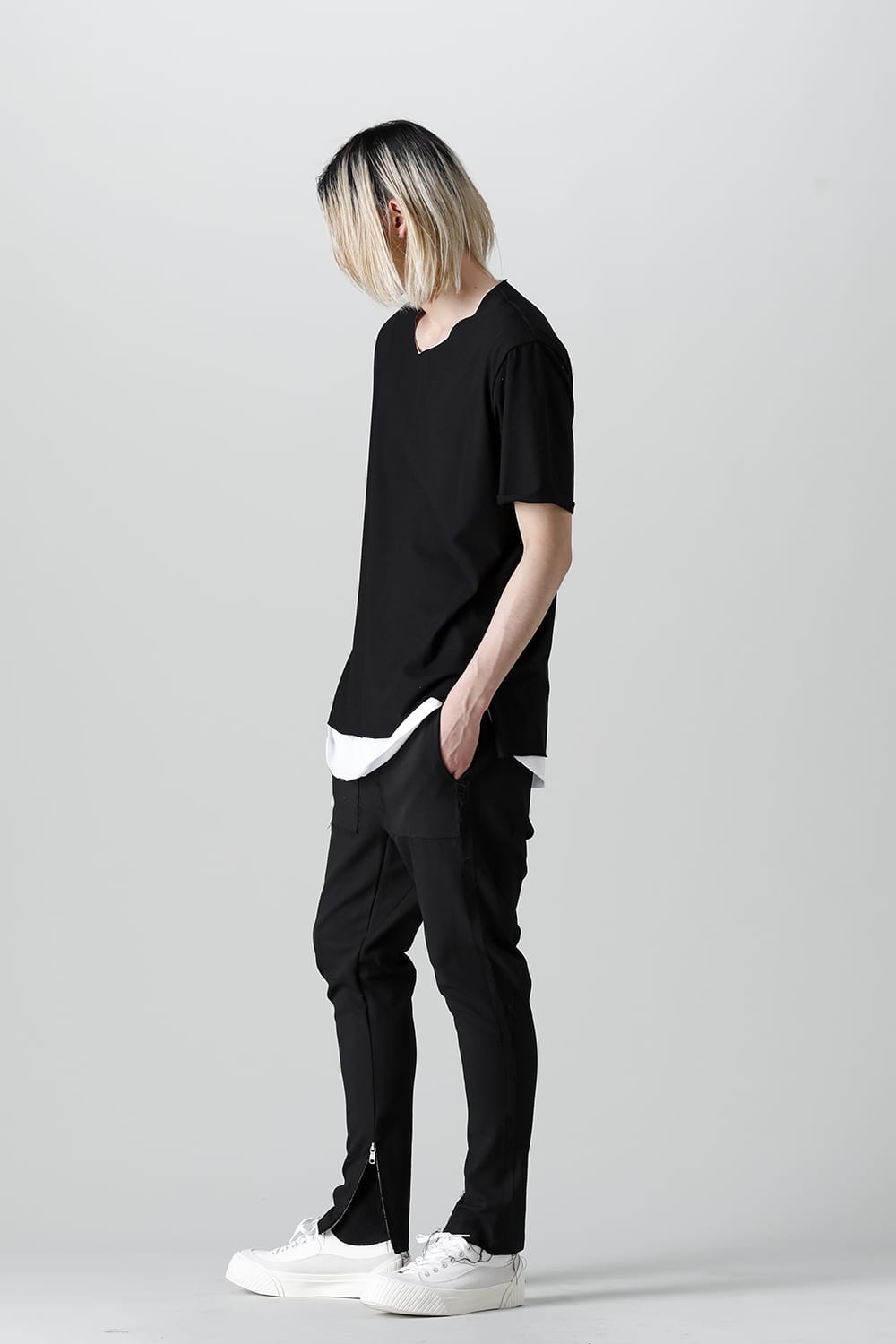 Layered Cutsew 5th(C-Neck Oversize) Black/White