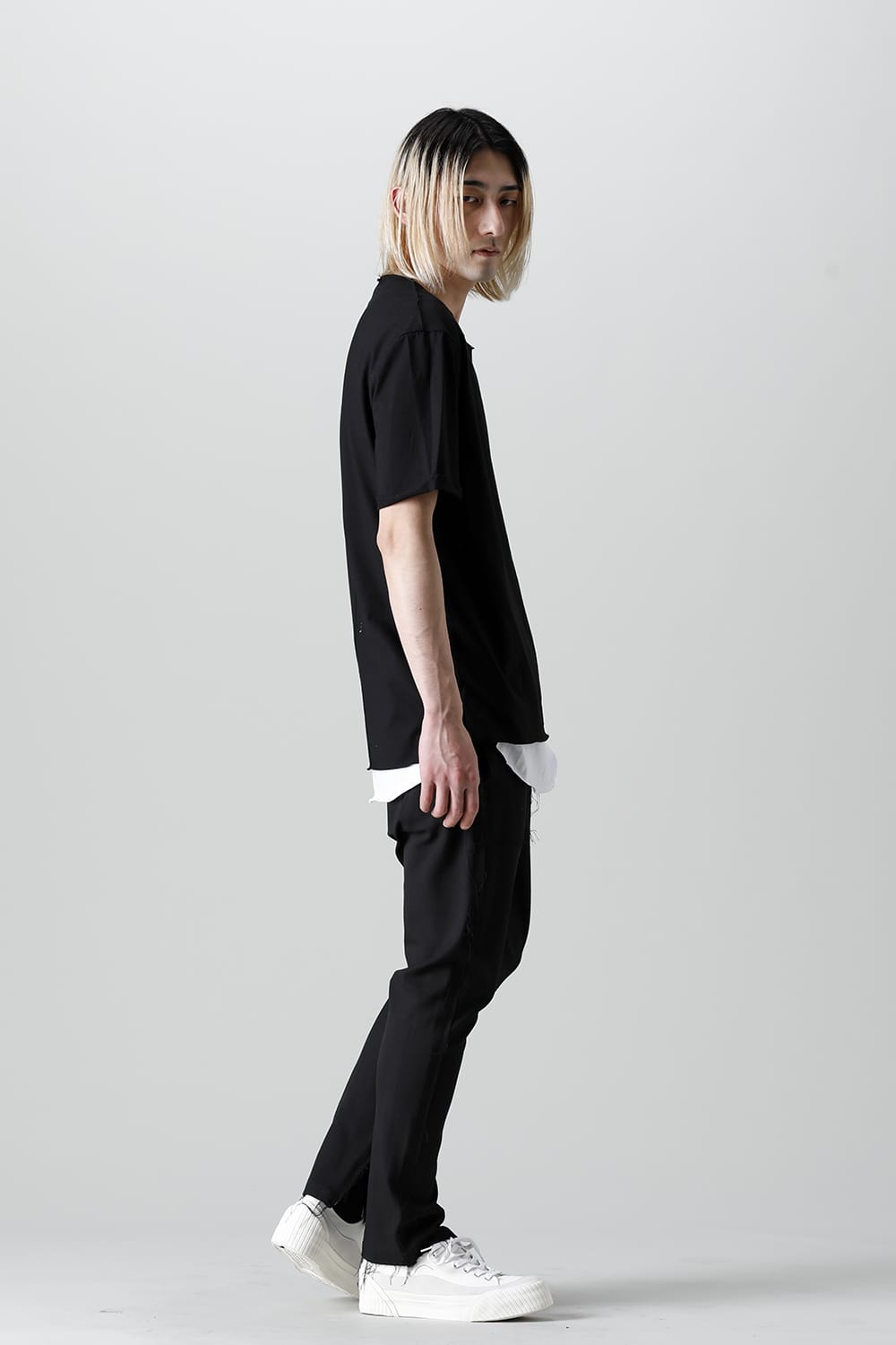 Layered Cutsew 5th(C-Neck Oversize) Black/White