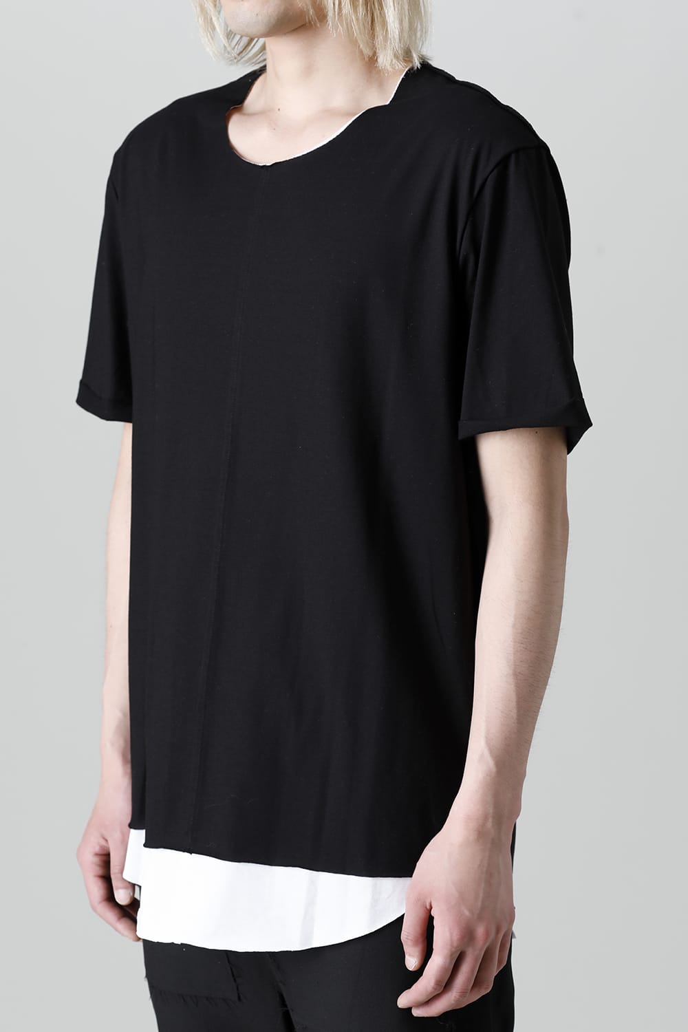 Layered Cutsew 5th(C-Neck Oversize) Black/White