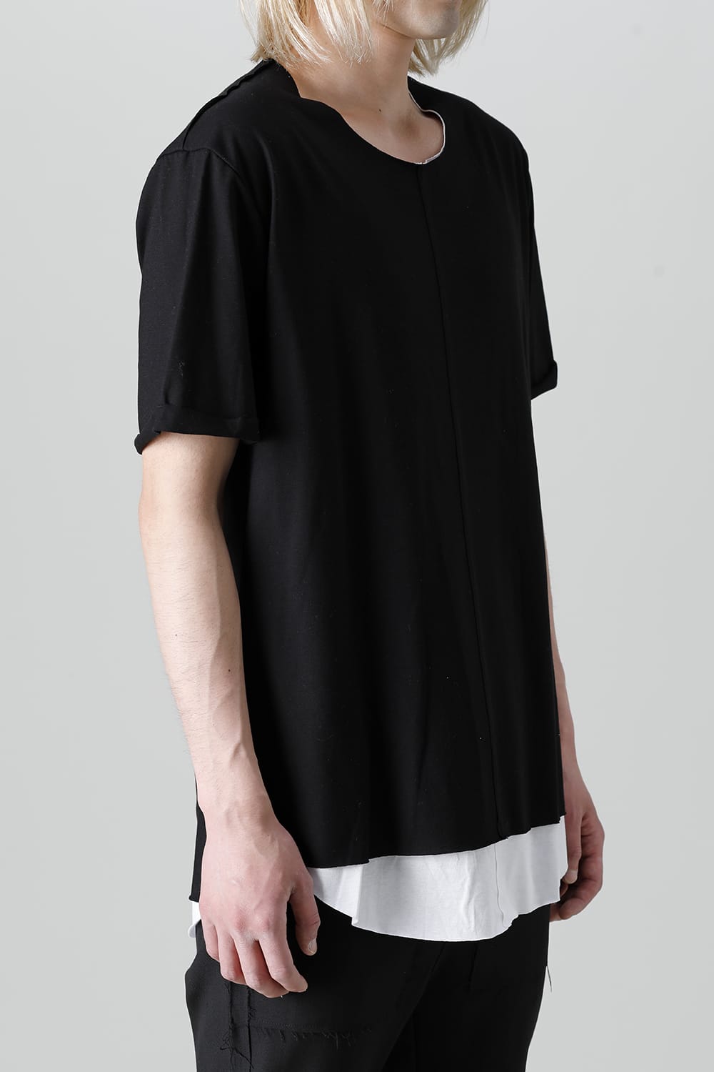 Layered Cutsew 5th(C-Neck Oversize) Black/White