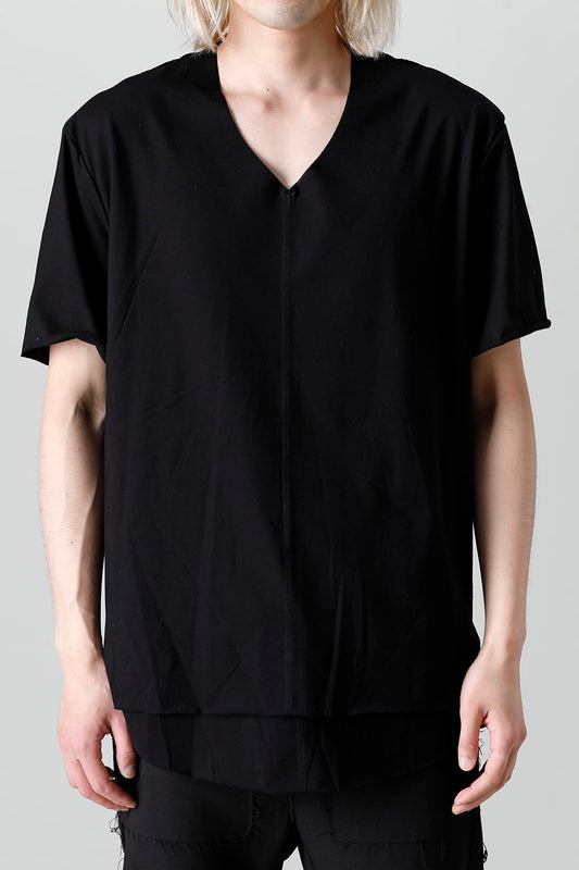 Layered Cutsew 6th(V-Neck Oversize) Black