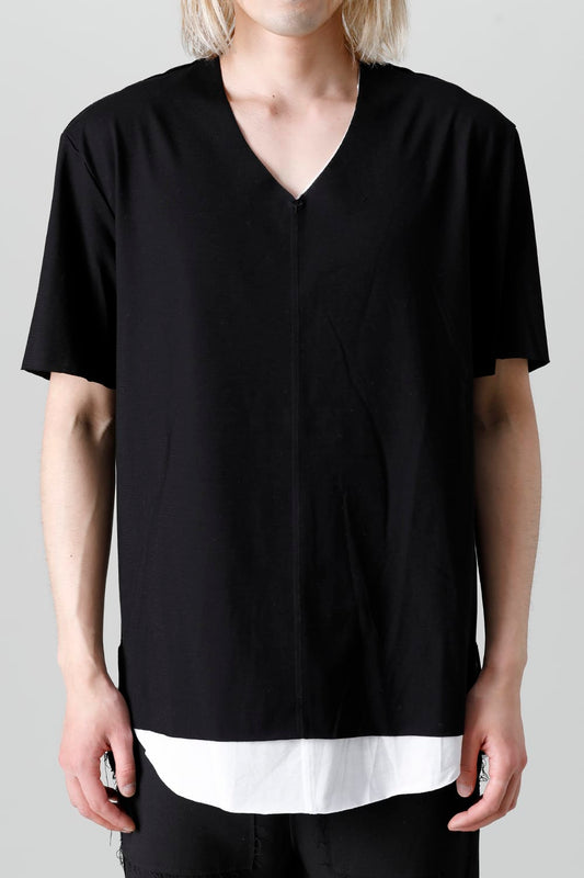 Layered Cutsew 6th(V-Neck Oversize) Black/White