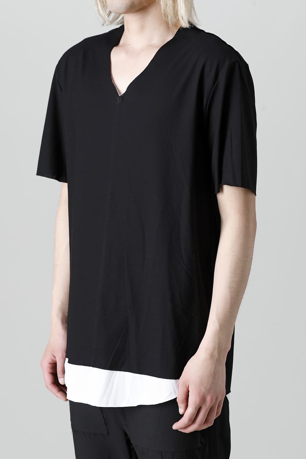 Layered Cutsew 6th(V-Neck Oversize) Black/White