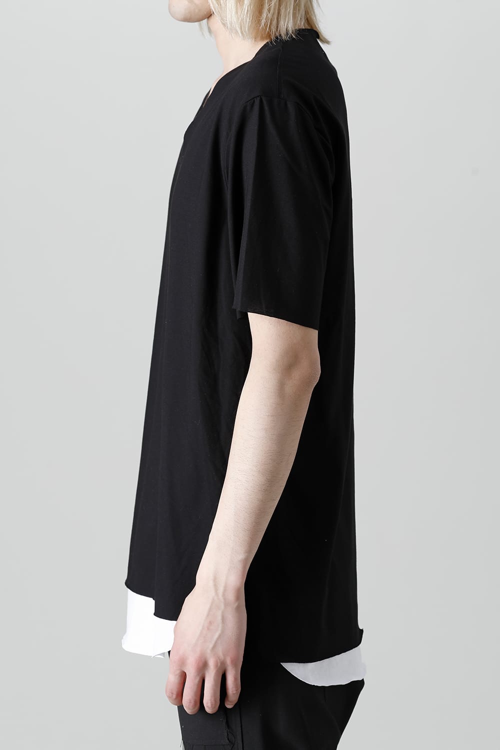 Layered Cutsew 6th(V-Neck Oversize) Black/White
