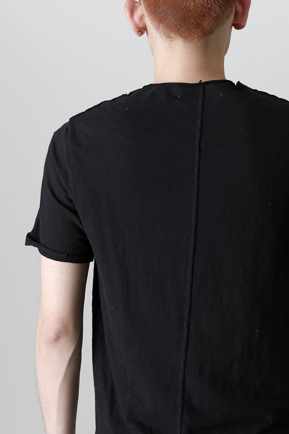 レイヤード カットソー 5th Cネック ブロークン ブラック/ホワイト